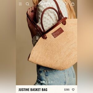 NWOT Sézane Justine Basket Bag Natural Raffia Spring Summer Tote